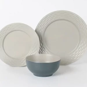 Flamefield Break-Resistant Ripple Sand Melamine Set